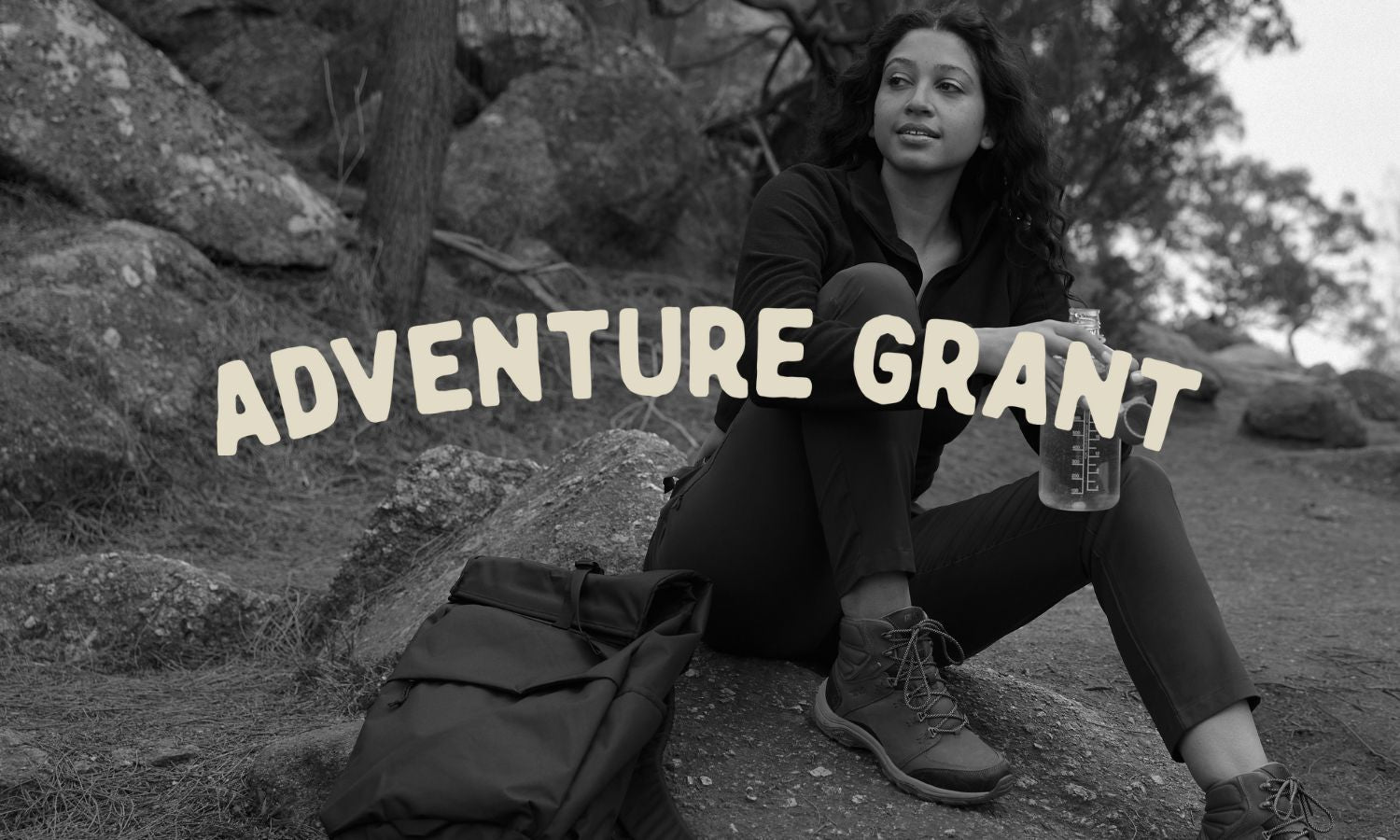 Amble Adventure Grant image with model wearing Terra Pants