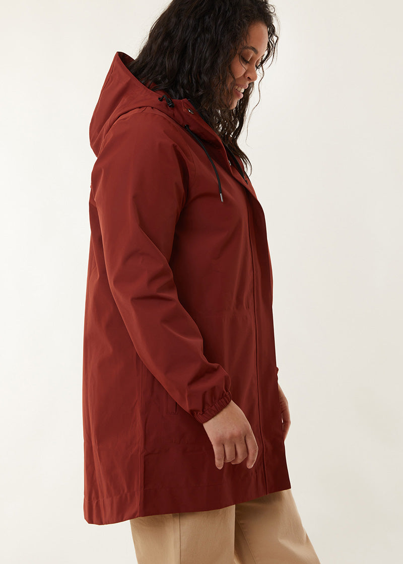 Refuge Long Waterproof Jacket - Terracotta