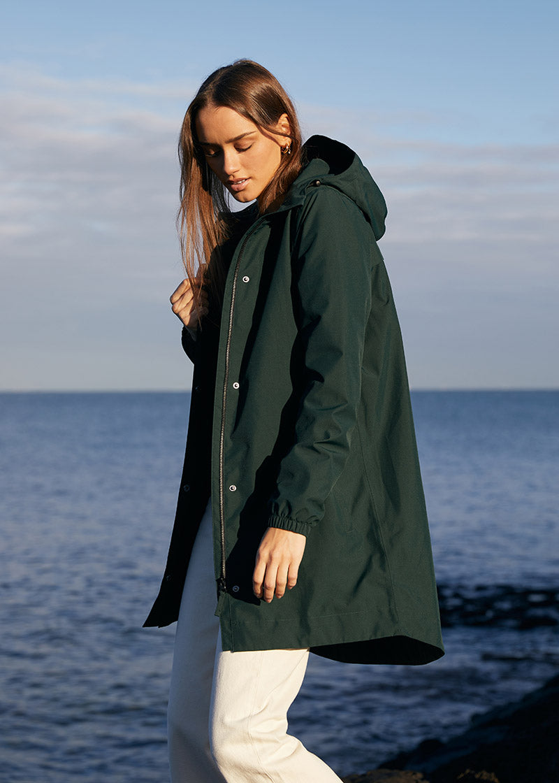 Refuge Long Waterproof Jacket - Eucalyptus