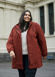 Refuge Long Waterproof Jacket - Terracotta