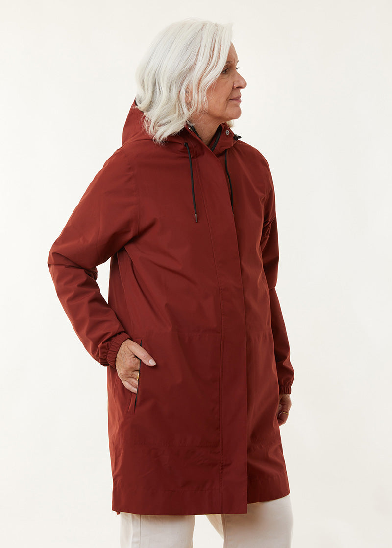 Refuge Long Waterproof Jacket - Terracotta (Pre Order)